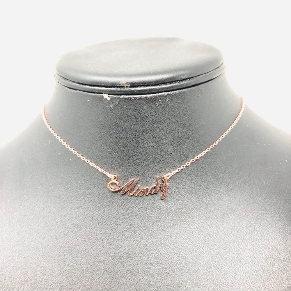 “MINDY” rose gold sterling silver name necklace, NWOT - Picture 5 of 6